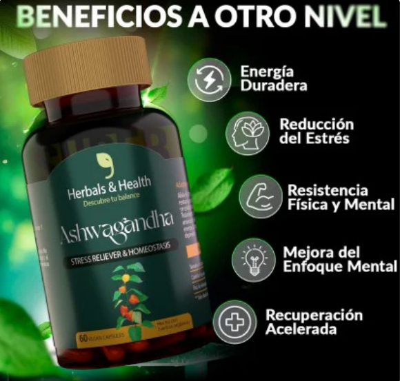 ASHWAGANDHA - 2 X $32.99 || MEJORA EL SUEÑO - REDUCE EL ESTRES - REDUCE EL CORTISOL