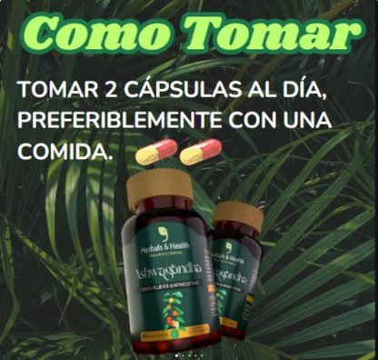 ASHWAGANDHA - 2 X $32.99 || MEJORA EL SUEÑO - REDUCE EL ESTRES - REDUCE EL CORTISOL