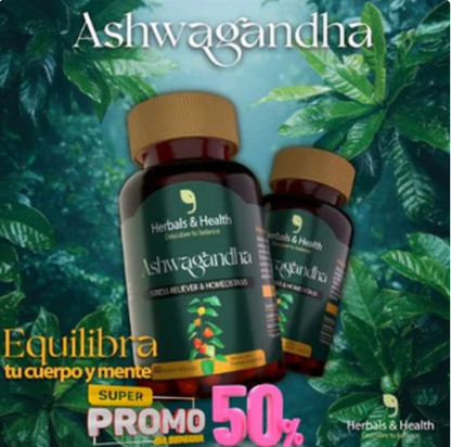 ASHWAGANDHA - 2 X $32.99 || MEJORA EL SUEÑO - REDUCE EL ESTRES - REDUCE EL CORTISOL